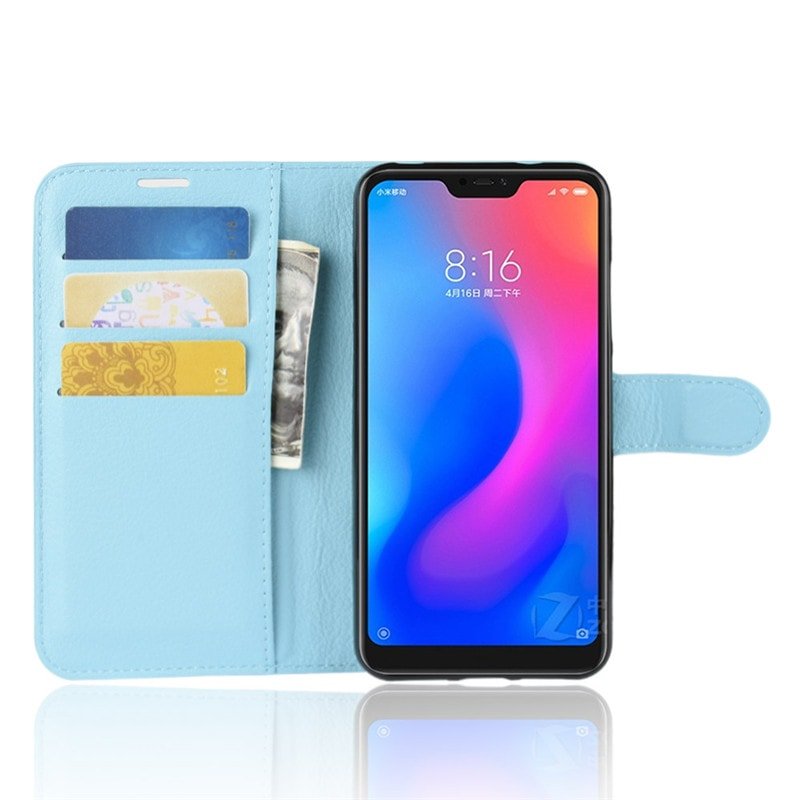 Funda Libro Xiaomi Mi A2 Lite Soporte Azul.
