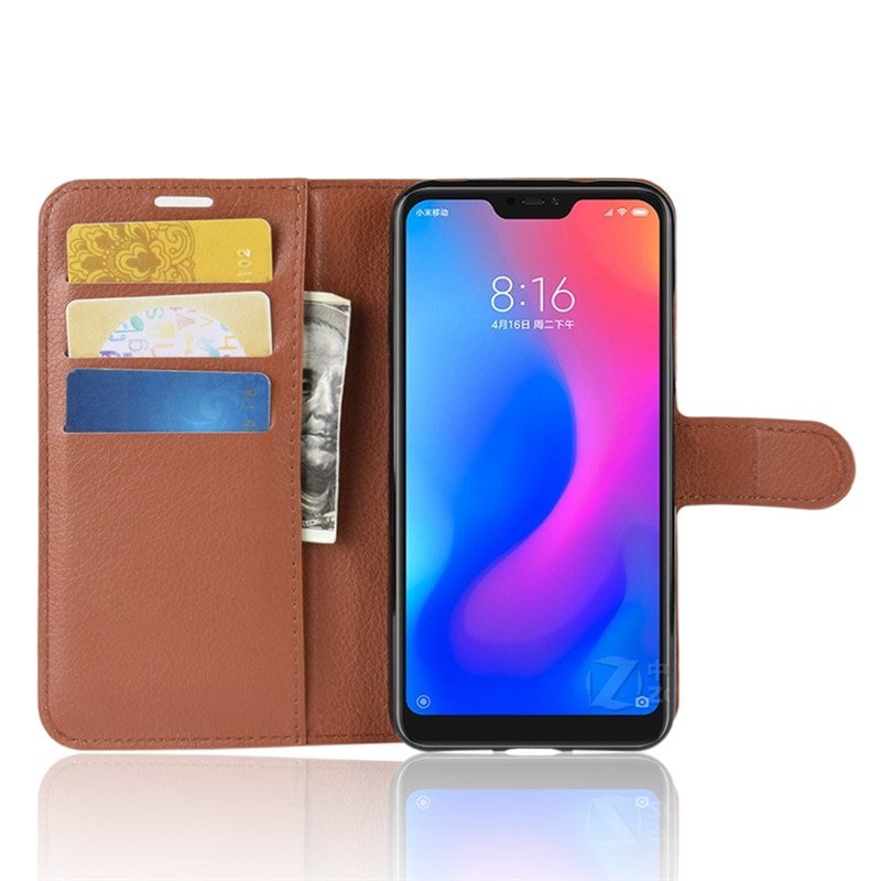 Funda Libro Xiaomi Mi A2 Lite Soporte Marron.