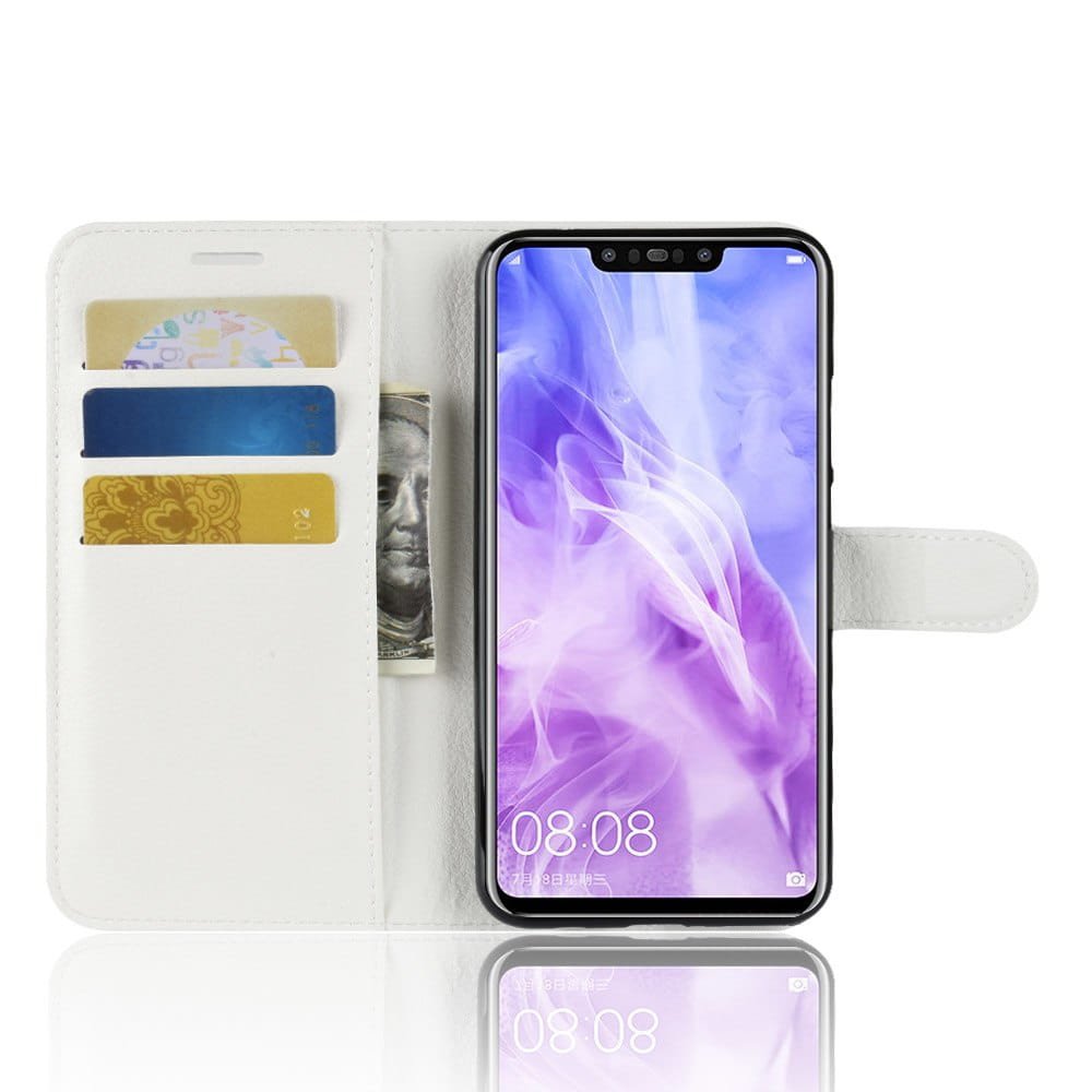 Funda cuero Flip Huawei P Smart Plus Blanca
