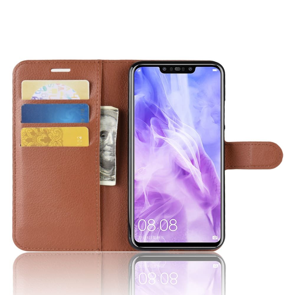 Funda cuero Flip Huawei P Smart Plus Marron