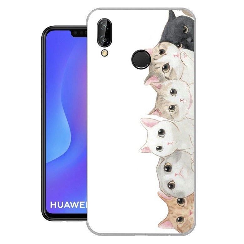 Funda Huawei P Smart Plus Gel Dibujo Gatos