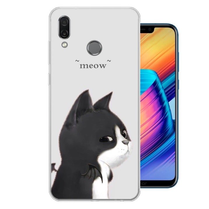 Funda Honor Play Gel Dibujo Miau Indestructible de alta calidad.