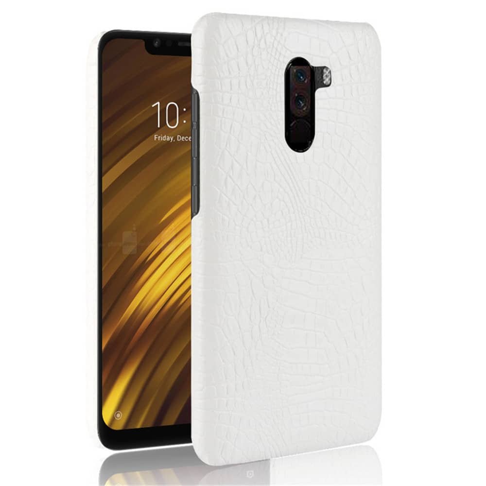 Funda carcasa cuero cocrodilo Blanco Xiaomi Pocophone F1