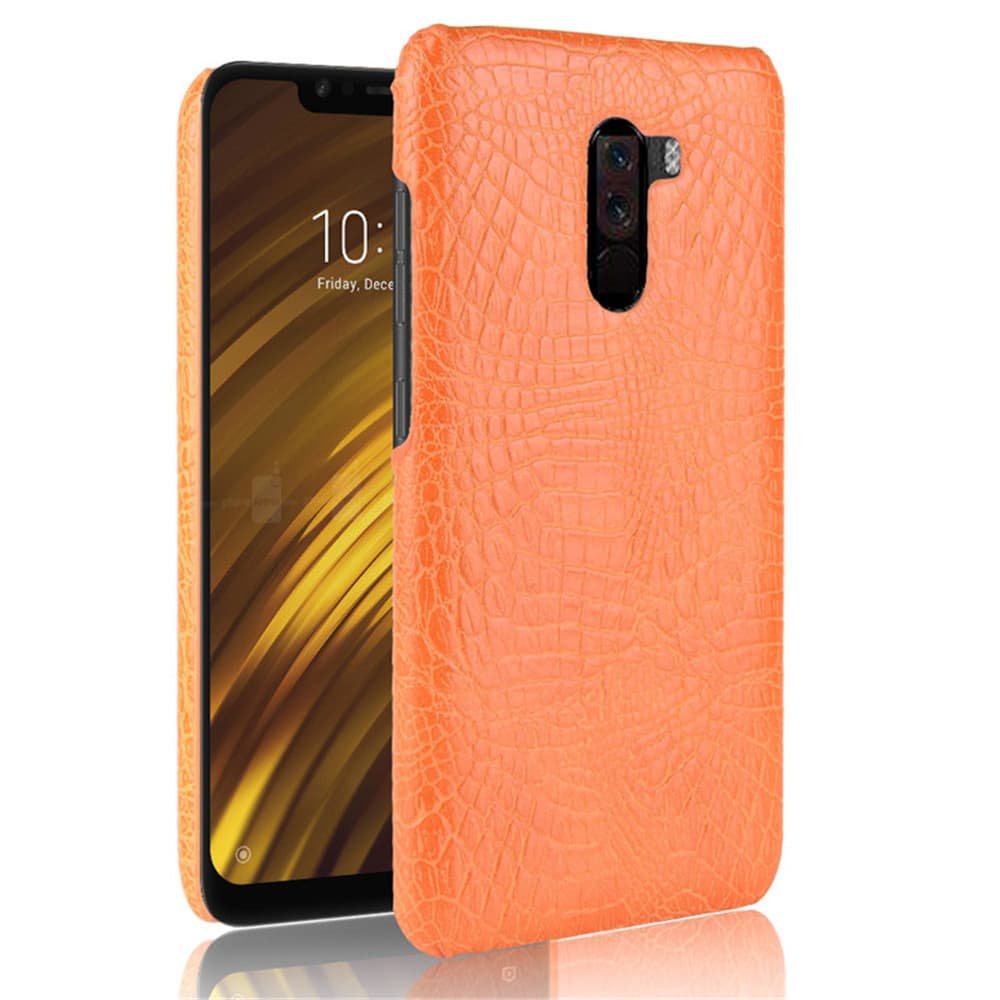Funda carcasa cuero cocrodilo Naranja Xiaomi Pocophone F1