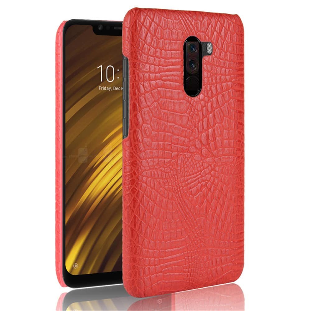 Funda carcasa cuero cocrodilo Roja Xiaomi Pocophone F1