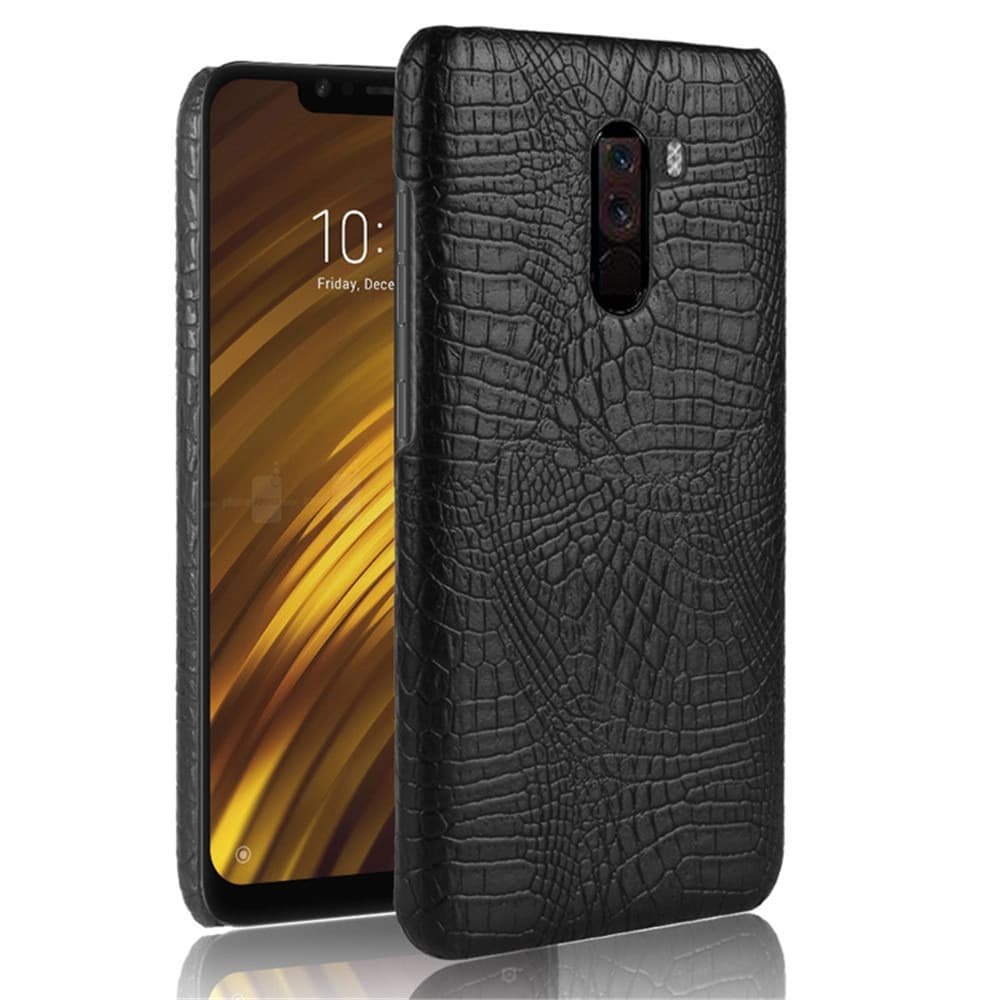 Funda carcasa cuero cocrodilo Negro Xiaomi Pocophone F1