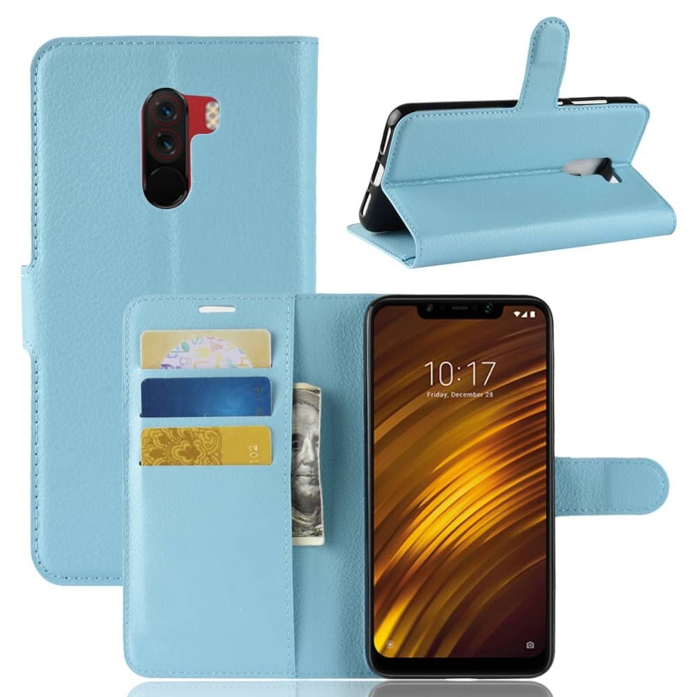 Funda Libro Xiaomi Pocophone F1 Soporte Azul.