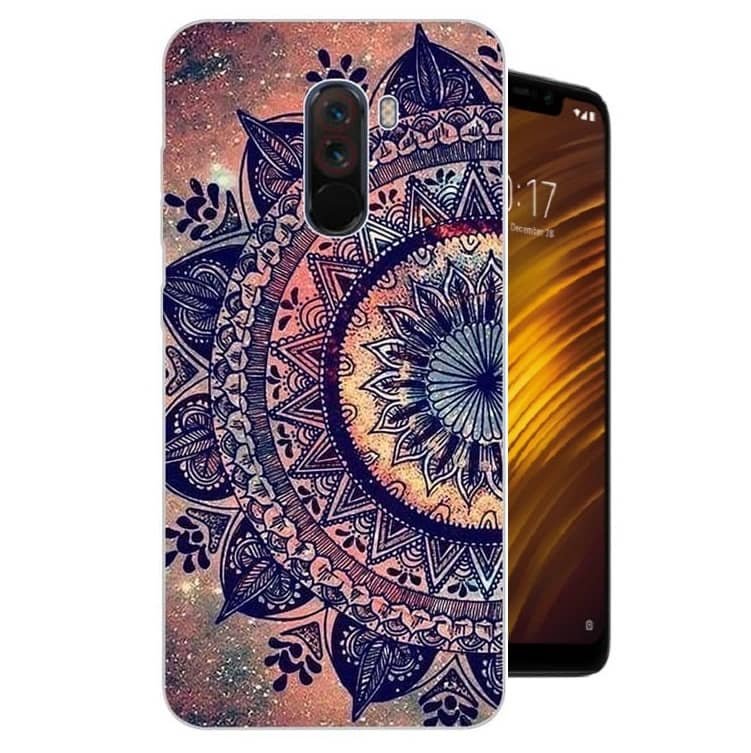 Funda Pocophone F1 Gel Dibujo Flor Indestructible de alta calidad.