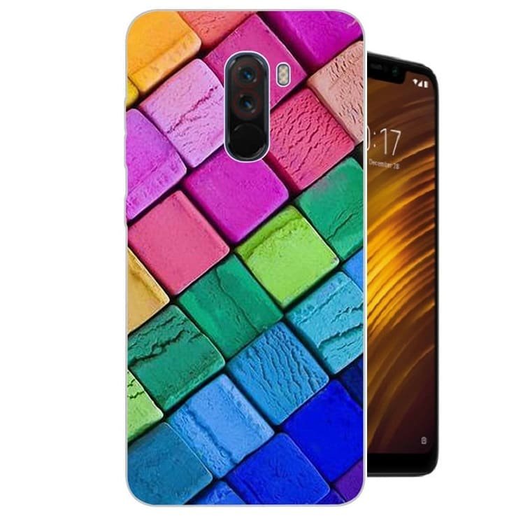 Funda Pocophone F1 Gel Dibujo Cuadros Indestructible de alta calidad.
