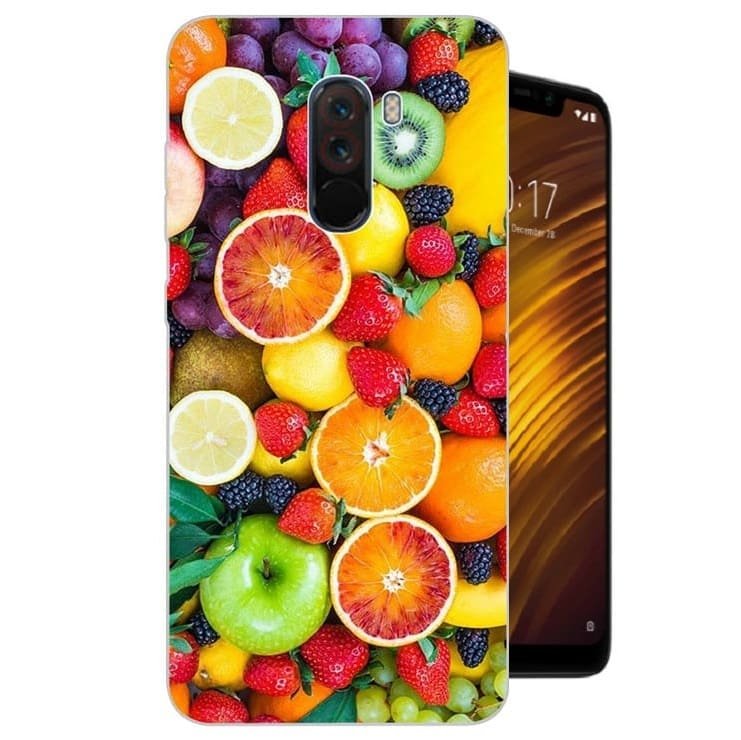 Funda Pocophone F1 Gel Dibujo Frutas Indestructible de alta calidad.