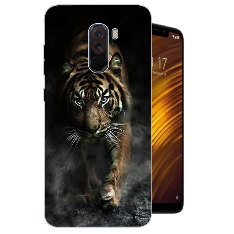 Funda Pocophone F1 Gel Dibujo Tigre Indestructible de alta calidad.