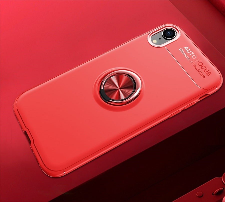 Funda iPhone XS Anillo Soporte rojo