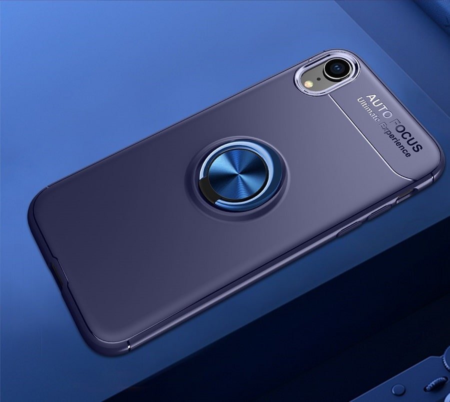Funda iPhone XS Anillo Soporte azul