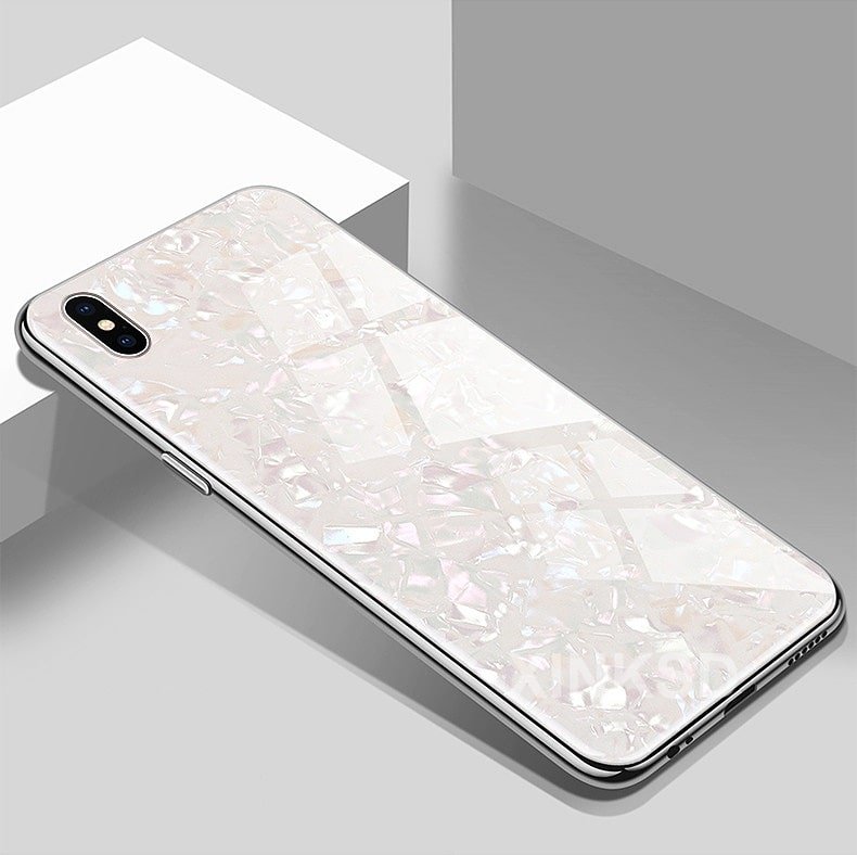 Funda 360 iPhone XS Marmol Templada Blanca.