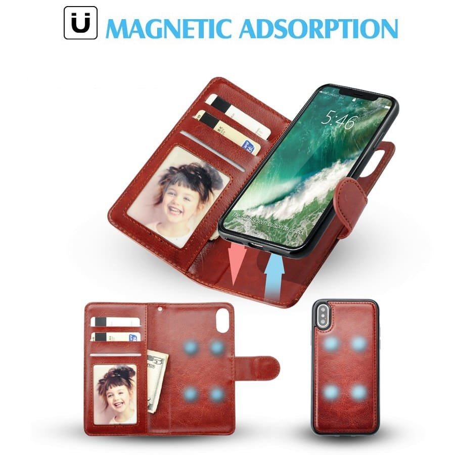 Funda Libro Cuero iPhone XS 2 en 1