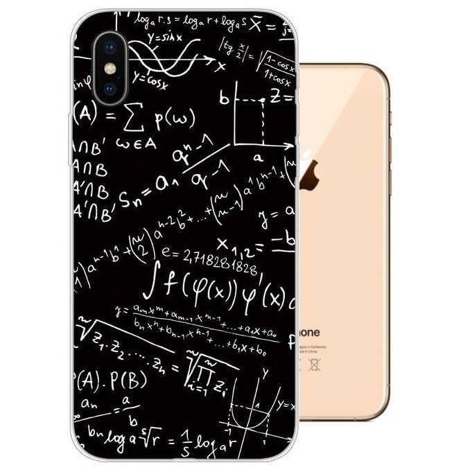 Funda iPhone XS Gel Dibujo Formulas Indestructible de alta calidad.