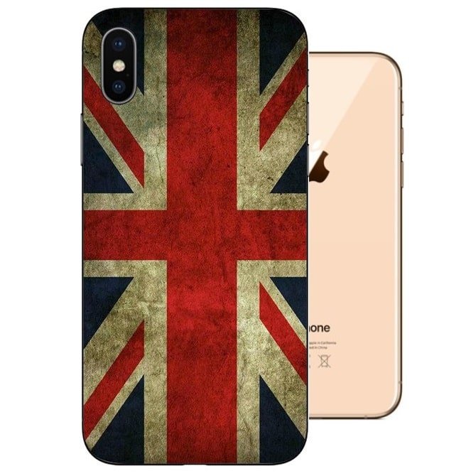 Funda iPhone XS Gel Dibujo Reino Unido Indestructible de alta calidad.